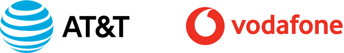 att and vodaphone logos